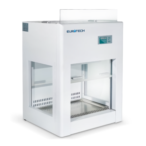 Mini cabina de flujo laminar EUROTECH CJ-600P de acero inoxidable.