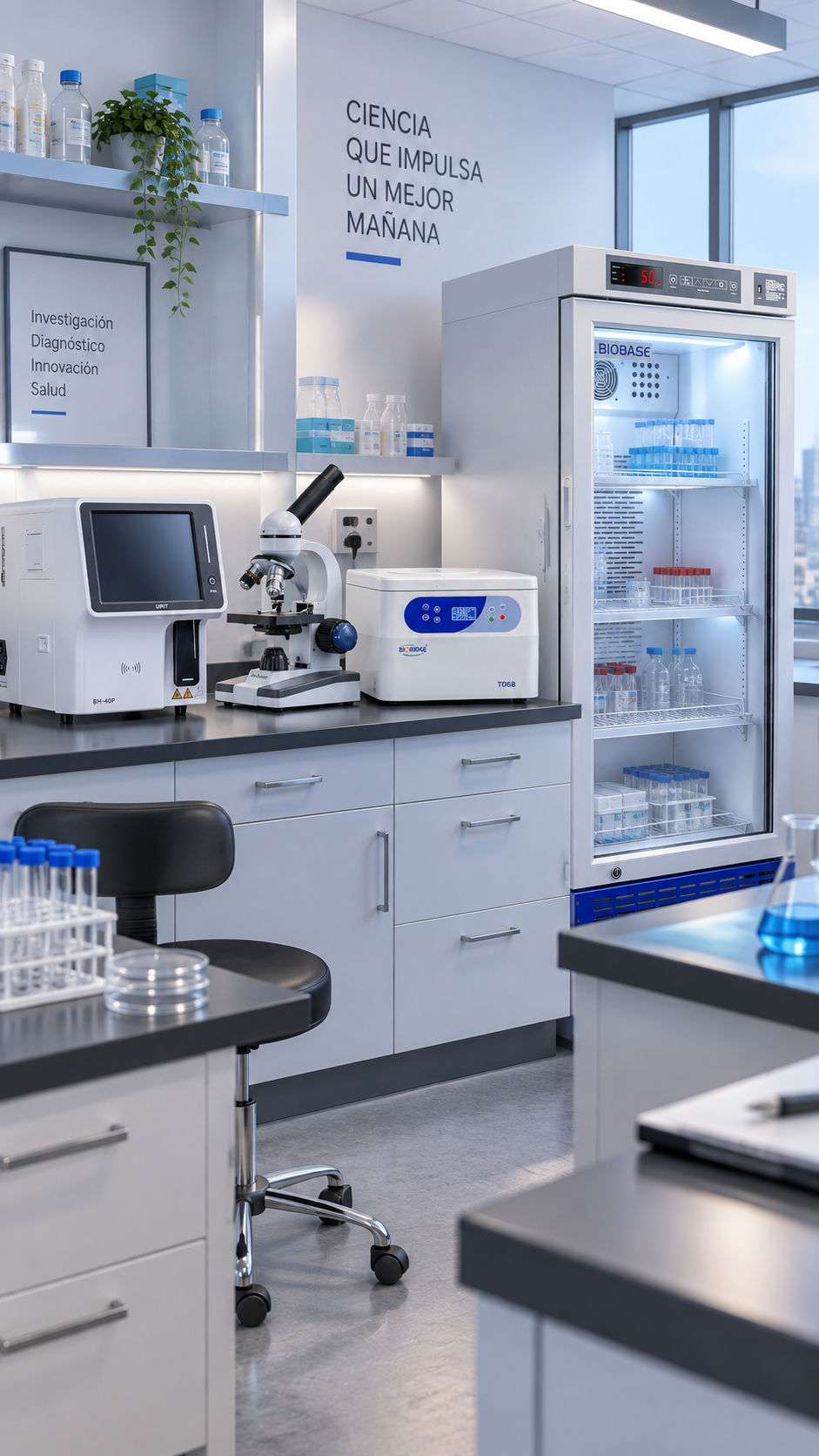 Laboratorio y pipeta